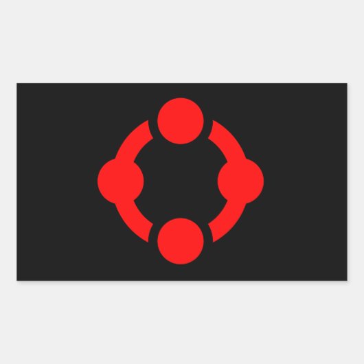 ニッチプライドフラグ(黒) 長方形シール (正面)