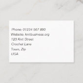 ニットおよびかぎ針編みの名刺 名刺 (裏面)