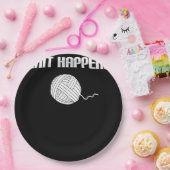 ニットが起こる – 編み物ニット編み針編み ペーパープレート (パーティー)