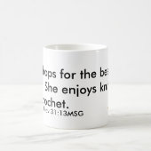 ニットのかぎ針編みのマグ コーヒーマグカップ (中央)