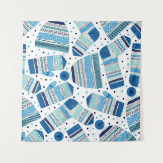 ニットのウィンターウェア：居心地の良いシームレスパターン。 タペストリー