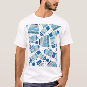 ニットのウィンターウェア:居心地の良いシームレスパターン。 Tシャツ