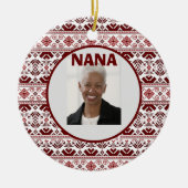 ニットのウクライナ民族パターン,クリスマス セラミックオーナメント (正面)