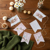 ニットのウッドランドベア小さな赤ちゃん女の子キューバシャワー バンティングフラッグ