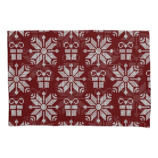 ニットのギフト:ヴィンテージ冬のパターン。 枕カバー (正面)