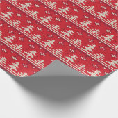 ニットのクリスマス北欧パターン ラッピングペーパー (角)