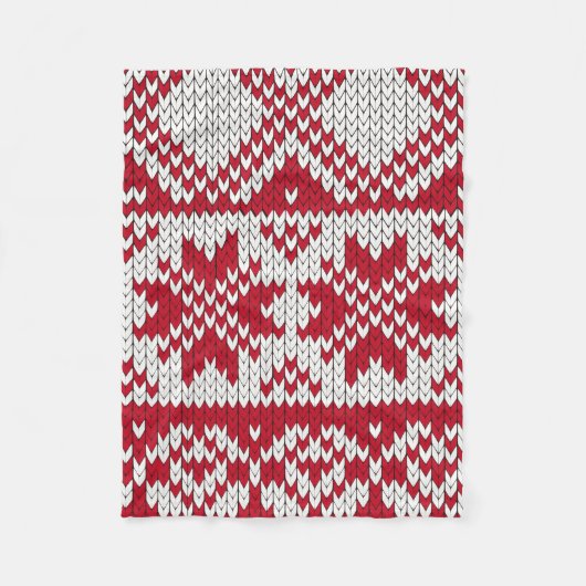 ニットのクリスマス フリースブランケット (正面)