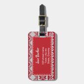 ニットのクリスマス ラゲッジタグ (正面縦)