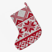 ニットのクリスマス ラージクリスマスストッキング (裏面 (吊り時))