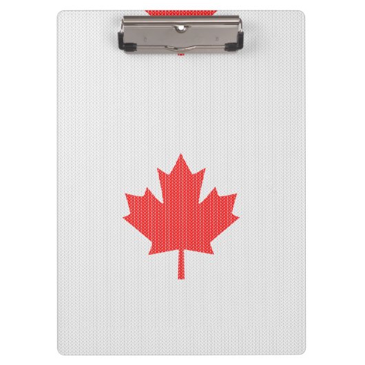 ニットのスタイルのカエデの葉の編み物のモチーフ クリップボード (正面)