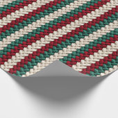 ニットのストライプクリスマス紙 ラッピングペーパー (角)