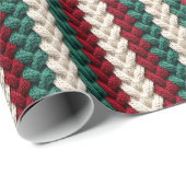 ニットのストライプクリスマス紙 ラッピングペーパー (ロールコーナー)