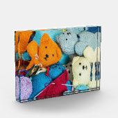 ニットのテディベアの写真 フォトブロック (左)