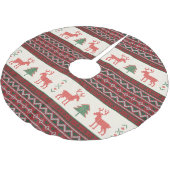 ニットのトナカイのクリスマスツリーパターン |休日 ブラッシュドポリエステルツリースカート (アングル)