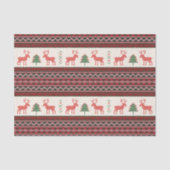 ニットのトナカイのクリスマスツリーパターン |休日 薄葉紙 (正面)