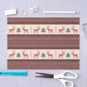 ニットのトナカイのクリスマスツリーパターン |休日 薄葉紙 (クラフト)
