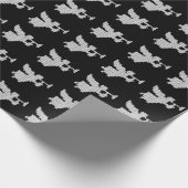 ニットのトランペットの天使のキリスト教の宗教クリスマス ラッピングペーパー (角)