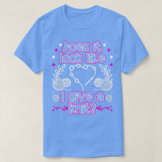 ニットの与え編み物に見えるおもしろい Tシャツ (デザイン正面)