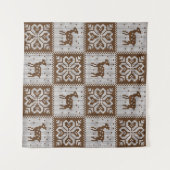 ニットの冬のデザイナー:ヴィンテージパターン。 タペストリー (正面(横))