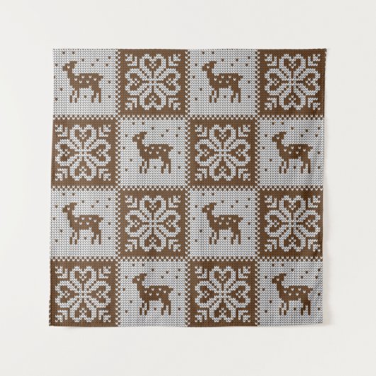 ニットの冬のデザイナー:ヴィンテージパターン。 タペストリー (正面)