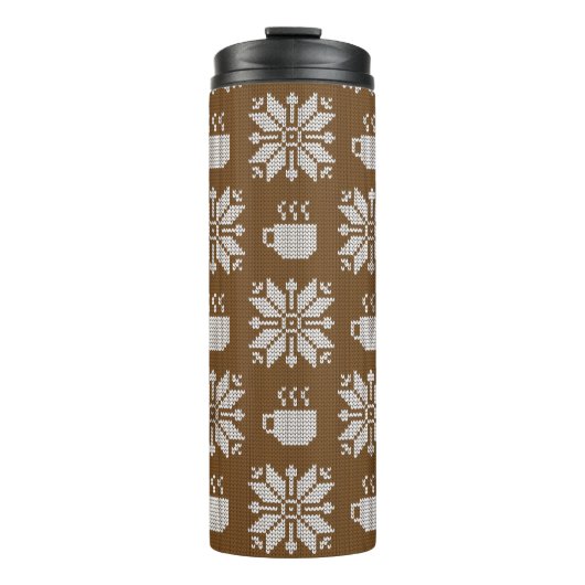 ニットの冬:飾りティーカップ タンブラー (正面)