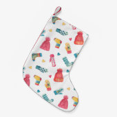 ニットの服の水の色:カラフル冬の船員 スモールクリスマスストッキング (正面 (吊り時))