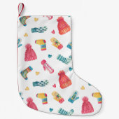 ニットの服の水の色:カラフル冬の船員 スモールクリスマスストッキング (正面)