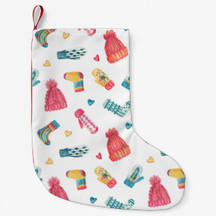 ニットの服の水の色:カラフル冬の船員 スモールクリスマスストッキング