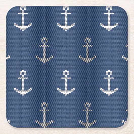 ニットの海錨 スクエアペーパーコースター (正面)
