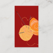 ニットの編み物針の技術ヤーンの球 名刺 (裏面)