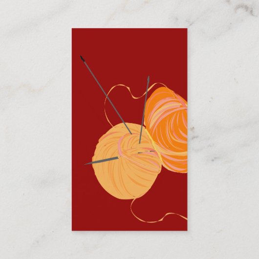 ニットの編み物針の技術ヤーンの球 名刺 (裏面)