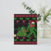 ニットの背景にビッグフット ポストカード (スタンド正面)