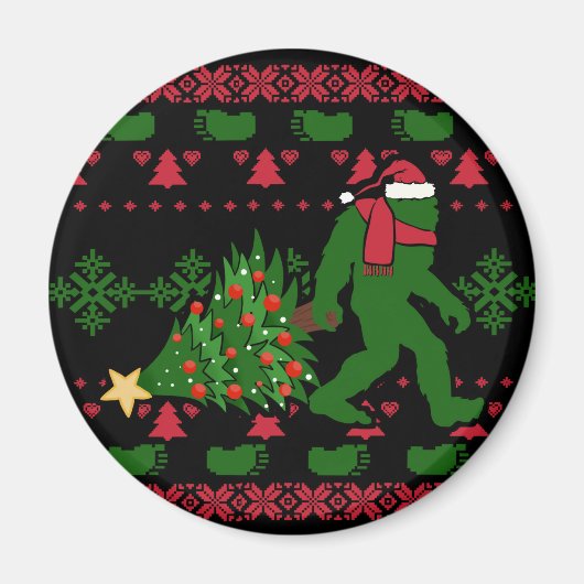 ニットの背景にビッグフット マグネット (正面)