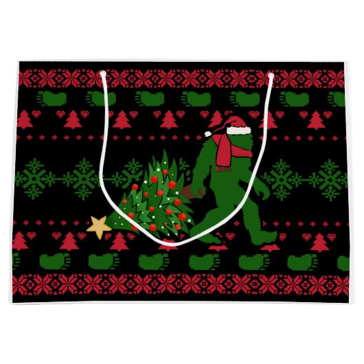 ニットの背景にビッグフット ラージペーパーバッグ (正面)