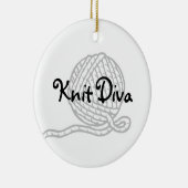 ニットの花型女性歌手 セラミックオーナメント (右)