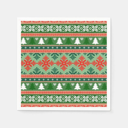 ニットの醜いクリスマスセーター スタンダードカクテルナプキン (正面)