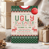 ニットの醜いセータークリスマスパーティの招待状 招待状