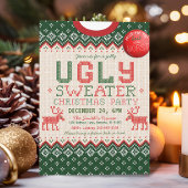 ニットの醜いセータークリスマスパーティの招待状 招待状