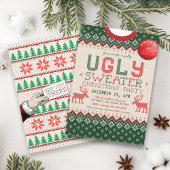 ニットの醜いセータークリスマスパーティの招待状 招待状