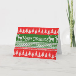 ニットの「メリークリスマス」パターン シーズンカード