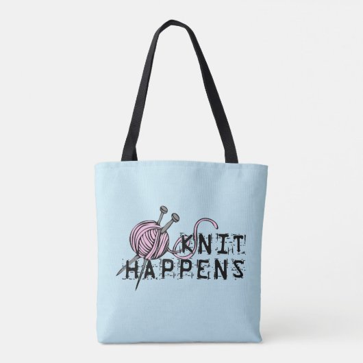 ニットはおもしろいなトートバック編機械のための起こります トートバッグ (裏面)
