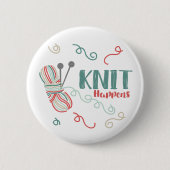 ニットはカラー数々の編み物糸で起こる 缶バッジ (正面)