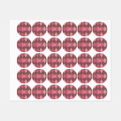 ニットアーガイルピンクと茶色のパターン – イニシャル ラベル (シート)