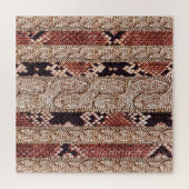 ニットウェアテクスチャ、幾何学的スネークパターン。 ジグソーパズル (横)