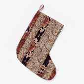 ニットウェアテクスチャ、幾何学的スネークパターン。 スモールクリスマスストッキング (正面 (吊り時))