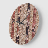 ニットウェアテクスチャ、幾何学的スネークパターン。 ラージ壁時計 (傾斜)