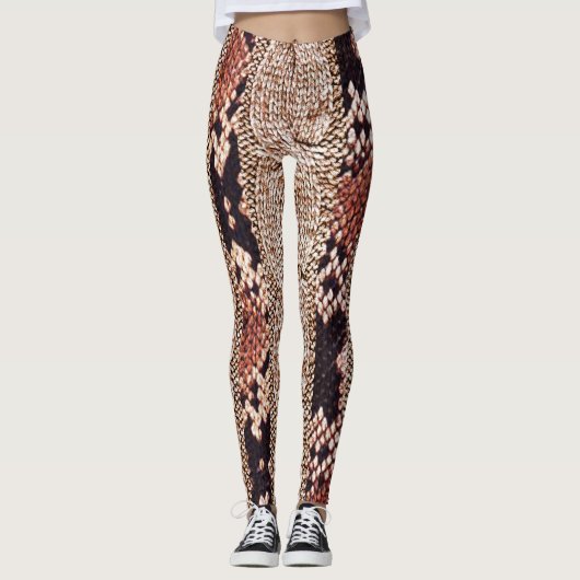 ニットウェアテクスチャ、幾何学的スネークパターン。 レギンス (正面)