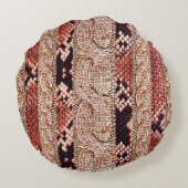 ニットウェアFabricテクスチャ、幾何学的テクスチャ、ヘビ ラウンドクッション (裏面)