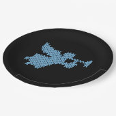 ニットエンジェル醜いクリスマスセーター編み物ブルー ペーパープレート (アングル)