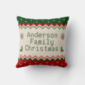 ニットカスタムセーターデザインファミリークリスマス クッション (裏面)